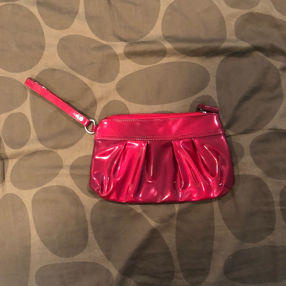 Red shiny clutch